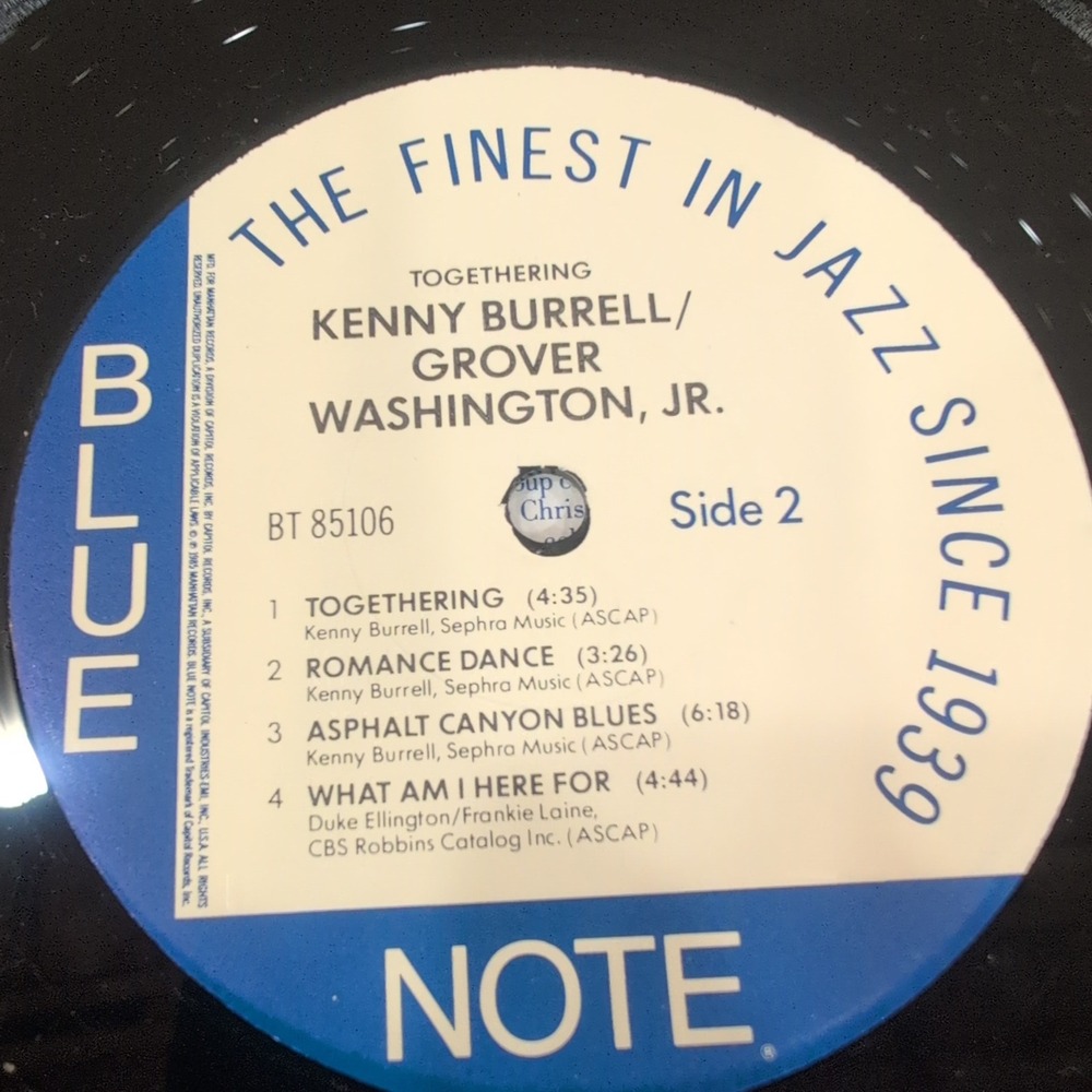 Kenny Burrell Grover Washington Jr Togethering Vinyl LP Blue Note BT 85106 1985 - Picture 5 of 7